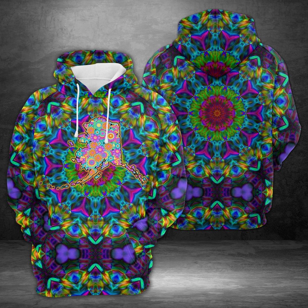 Flower Alaska Hippie Purple Unique Unisex 3d Hoodie