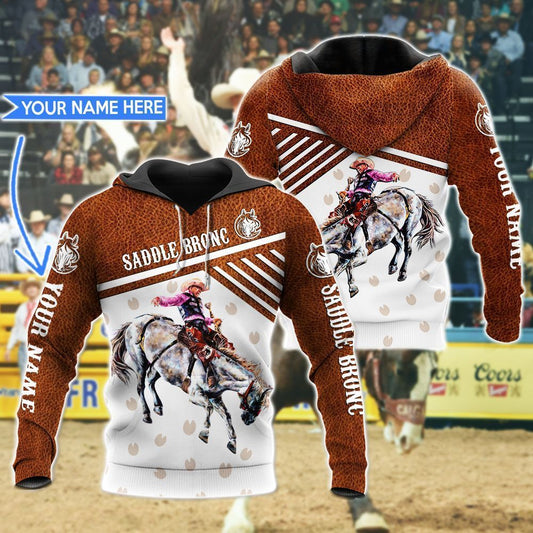 Saddle Bronc Brown Cool Personalized Unisex 3d Hoodie