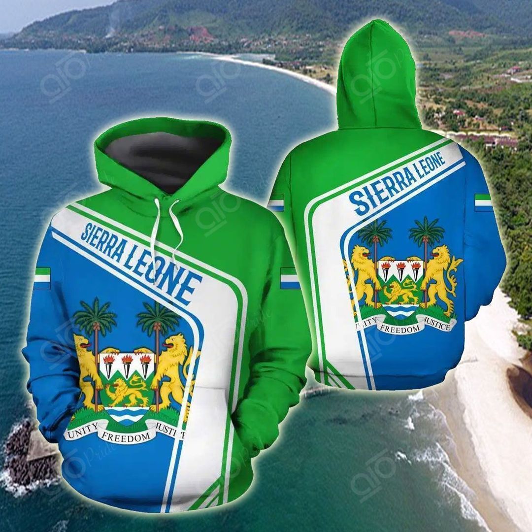 Sierra Leone Coat Of Arms 02 Unisex 3d Hoodie