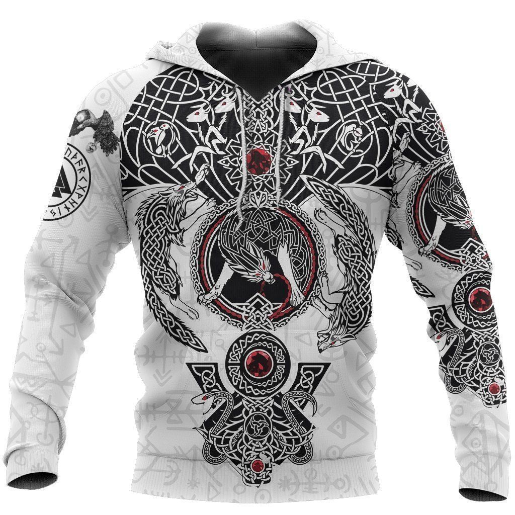 Fenrir Wolf White Unique Unisex 3d Hoodie