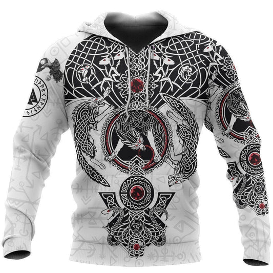 Fenrir Wolf White Unique Unisex 3d Hoodie
