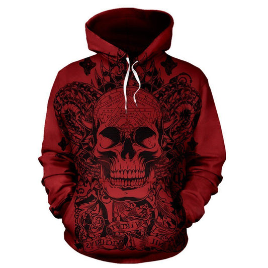 Red Devil Skull Best Unisex 3d Hoodie