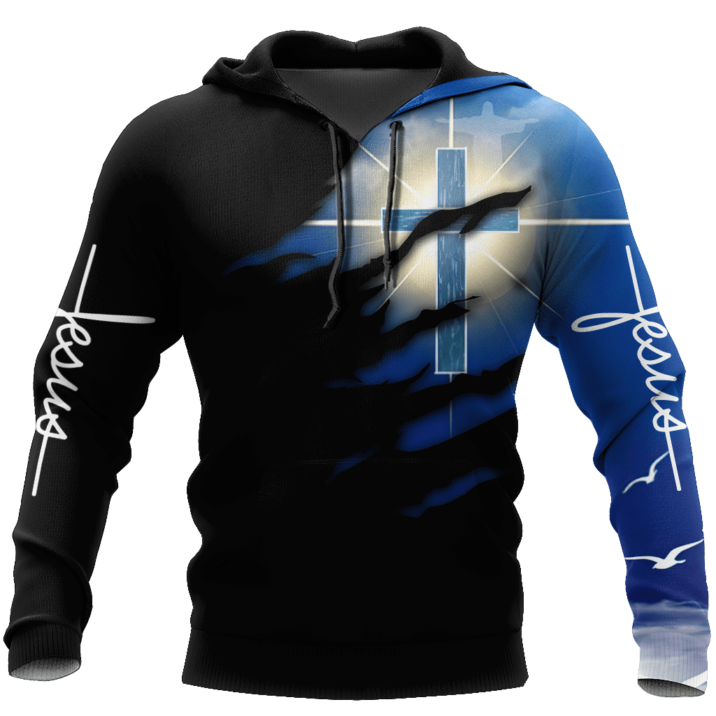 Christian Jesus Black And Red Amazing Unisex 3d Hoodie All Over Print