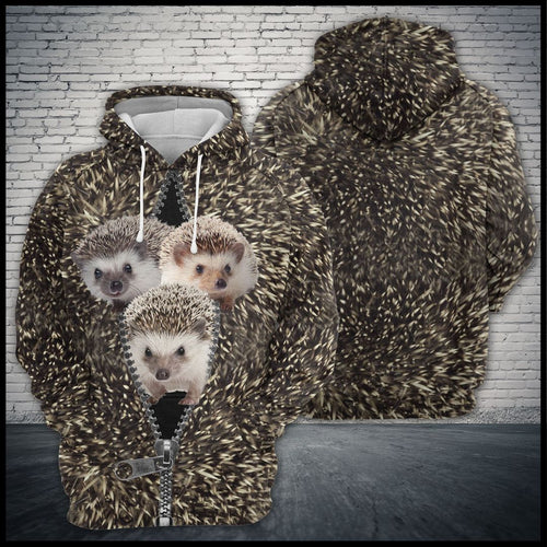 Three Hedgehogs Unisex 3d Hoodie