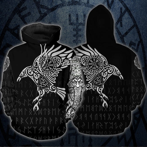 Raven On Shoulder Black Cool Unisex 3d Hoodie
