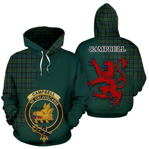 Campbell Ancient Clan Crest Tartan Unisex 3d Hoodie