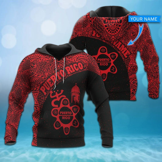 Puerto Rico Red Best Personalized Unisex 3d Hoodie