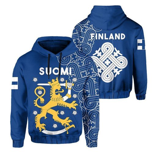 Finland Hannunvaakuna Finnish Tattoo Blue Unisex 3d Hoodie
