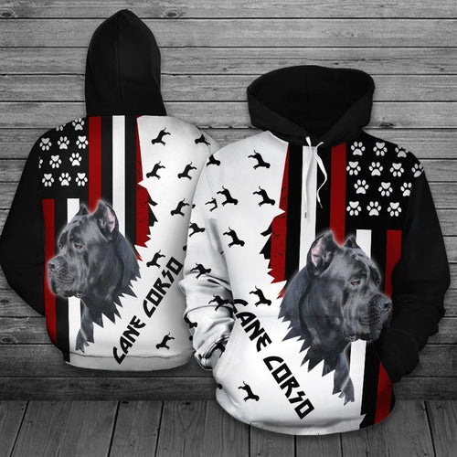 Cane Corso Black And White Cool Unisex 3d Hoodie