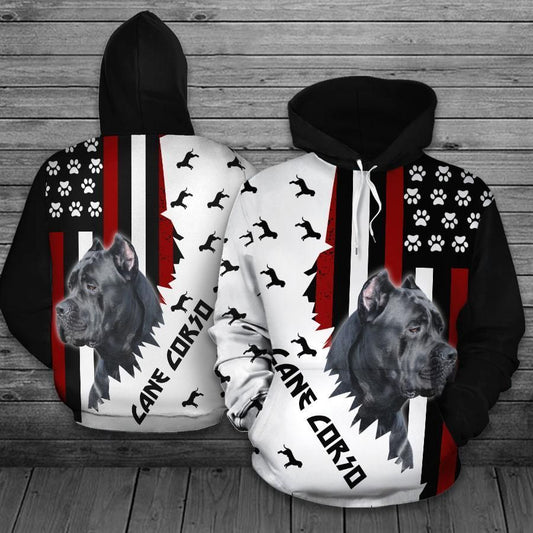 Cane Corso Black And White Cool Unisex 3d Hoodie
