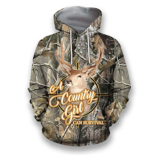 Country Girl Can Survival Camouflage Amazing Unisex 3d Hoodie All Over Print