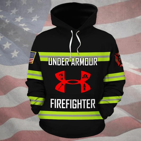 Firefighter Under Armour Black Unique Unisex 3d Hoodie