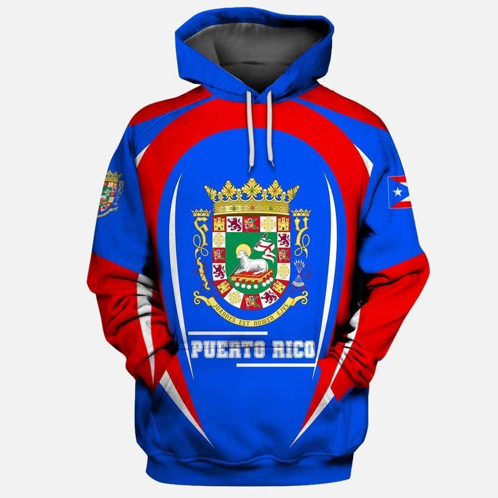 Puerto Rico Blue Nice Unisex 3d Hoodie