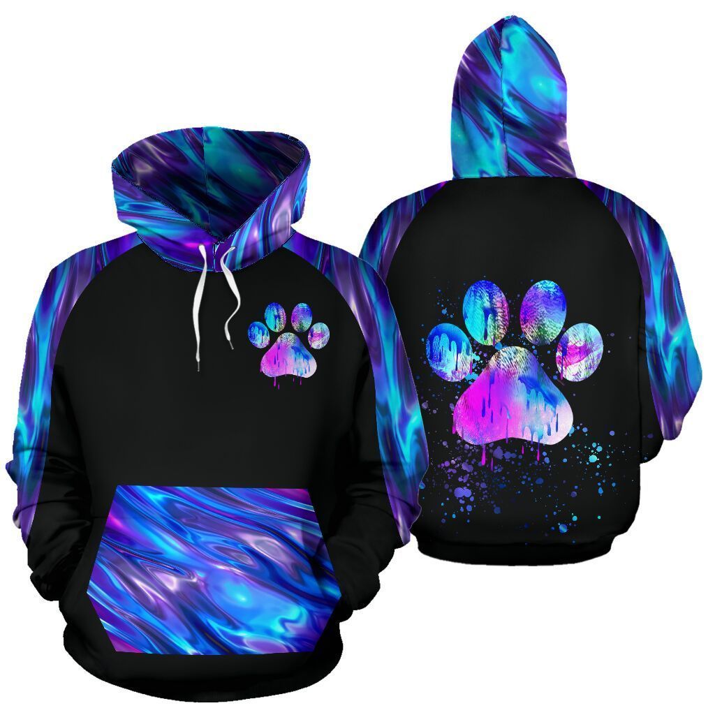 Dog Mom Holographic Purple Awesome Unisex 3d Hoodie