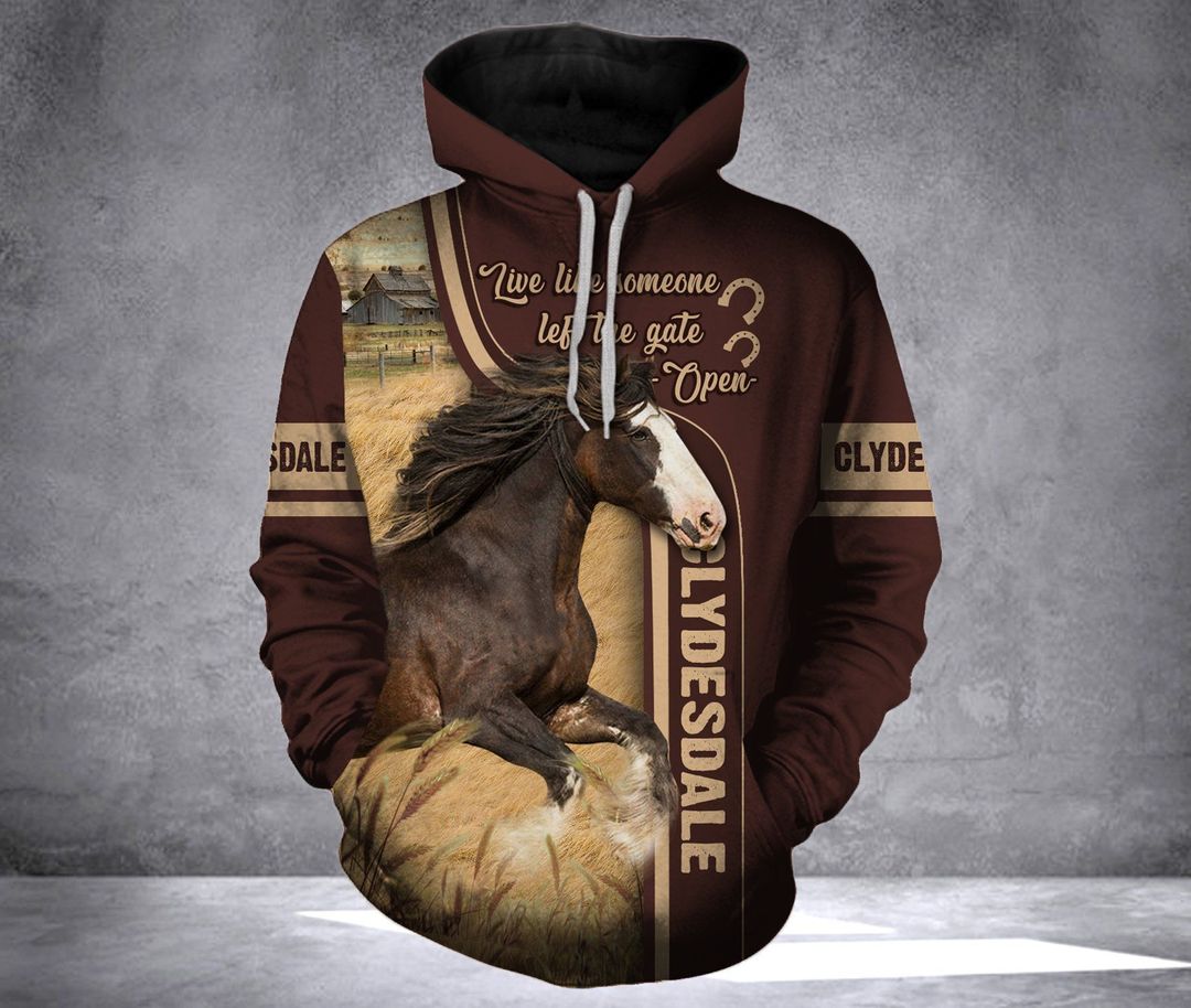 Clydesdale Horse Brown Best Unisex 3d Hoodie