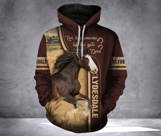 Clydesdale Horse Brown Best Unisex 3d Hoodie
