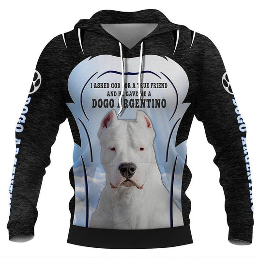 Dogo Argentino Dog Black And Blue Fashion Unisex 3d Hoodie