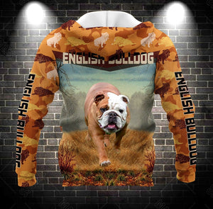 Camoflauge English Bulldog Pullover Unisex 3d Hoodie