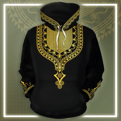 Printed Gold Pattern Dashiki Unisex 3d Hoodie