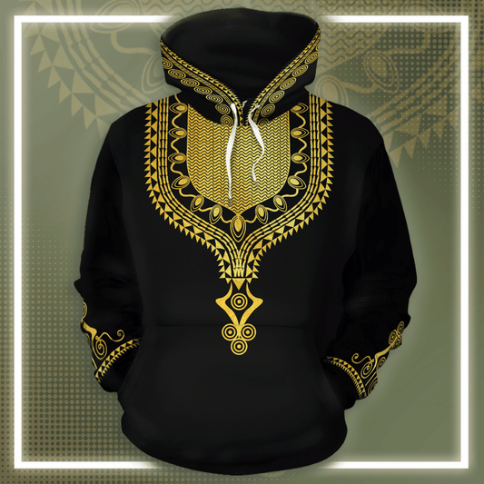 Printed Gold Pattern Dashiki Unisex 3d Hoodie