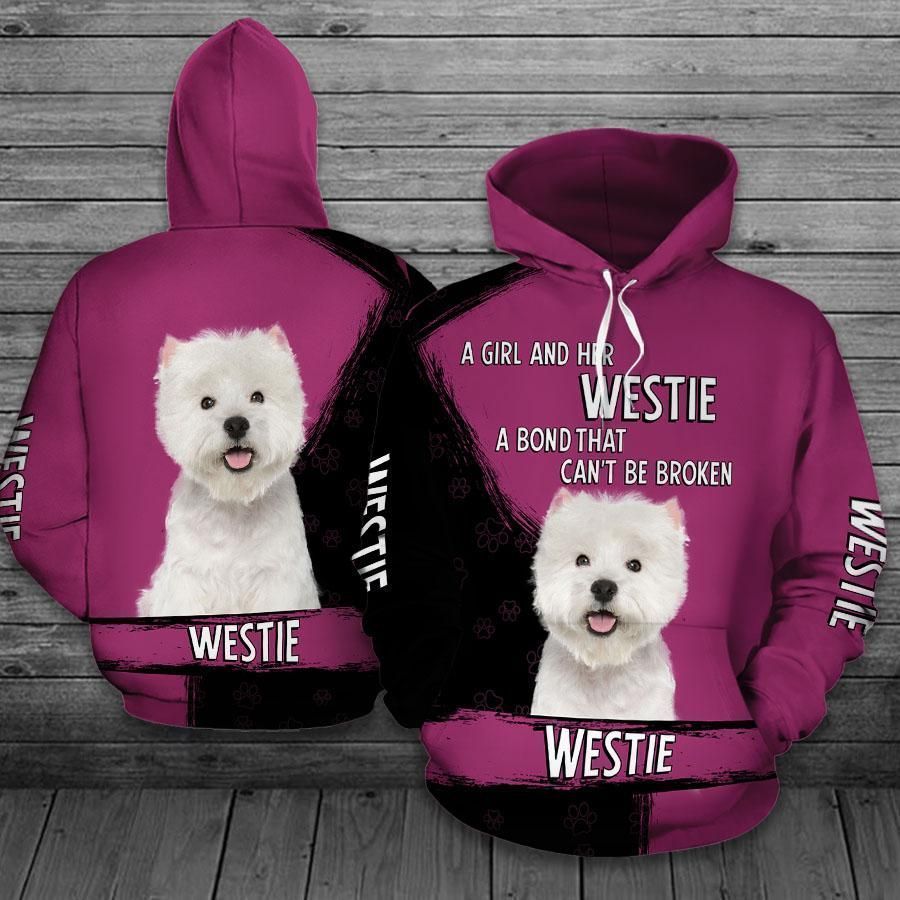 Westie West Highland White Terrier Unisex 3d Hoodie
