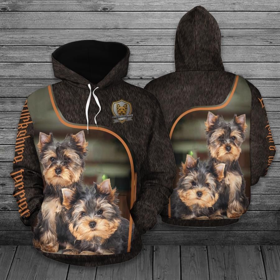 Yorkshire Terrier Grey Cute Unisex 3d Hoodie All Over Print