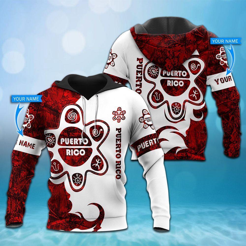Puerto Rico Red Best Personalized Unisex 3d Hoodie