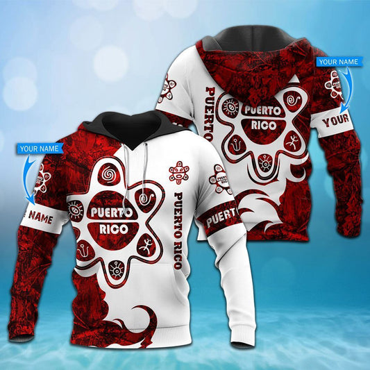 Puerto Rico Red Best Personalized Unisex 3d Hoodie
