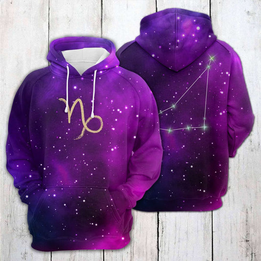 Capricorn Horoscope Purple Best Unisex 3d Hoodie
