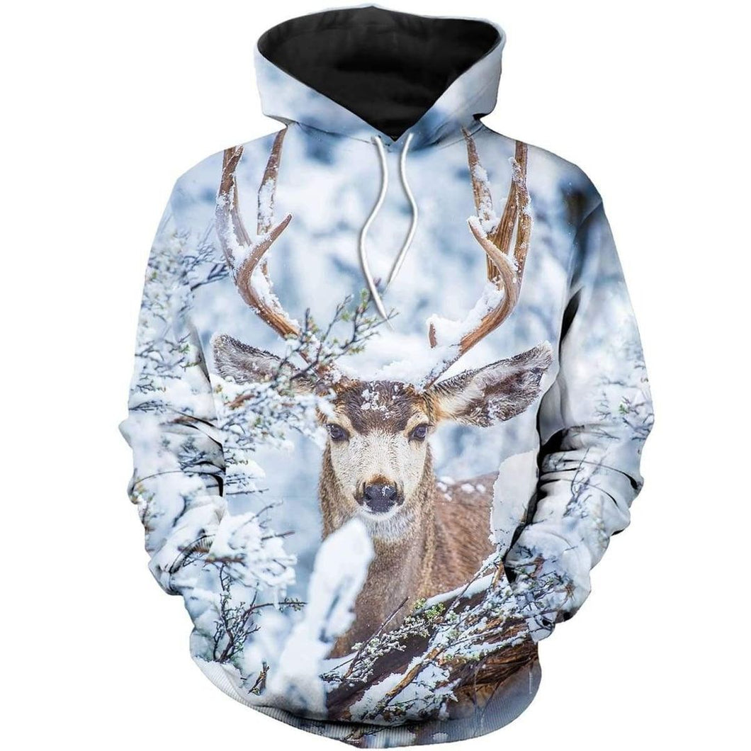 Deer Hunting Light Blue Cool Unisex 3d Hoodie