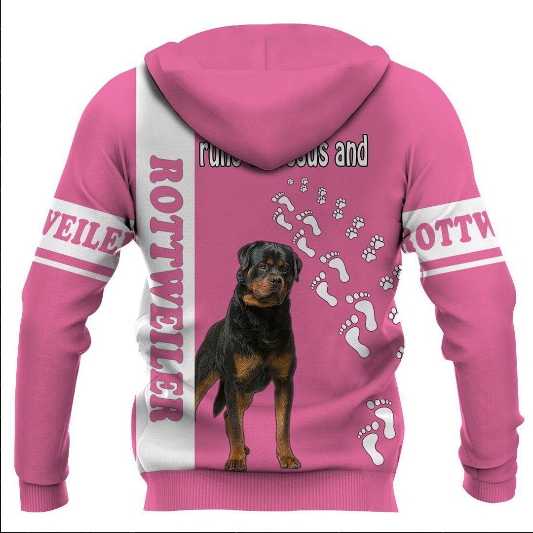 Rottweiler Pink Unique Unisex 3d Hoodie
