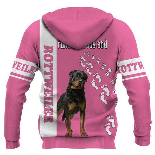 Rottweiler Pink Unique Unisex 3d Hoodie