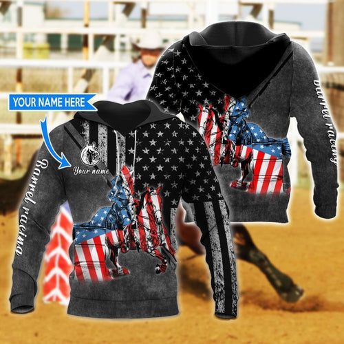 Barrel Racing Grey Good Personalized Unisex 3d Hoodie All Over Print