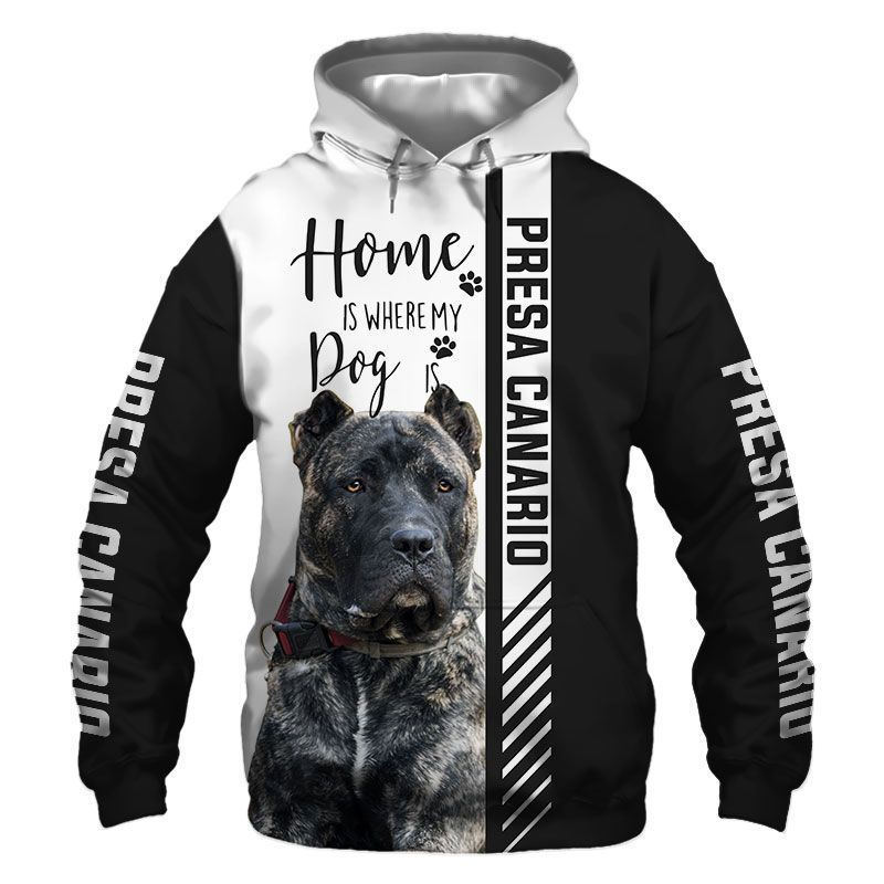 Perro De Presa Canario Black And White Cool Unisex 3d Hoodie
