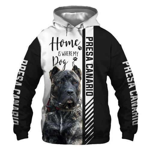 Perro De Presa Canario Black And White Cool Unisex 3d Hoodie
