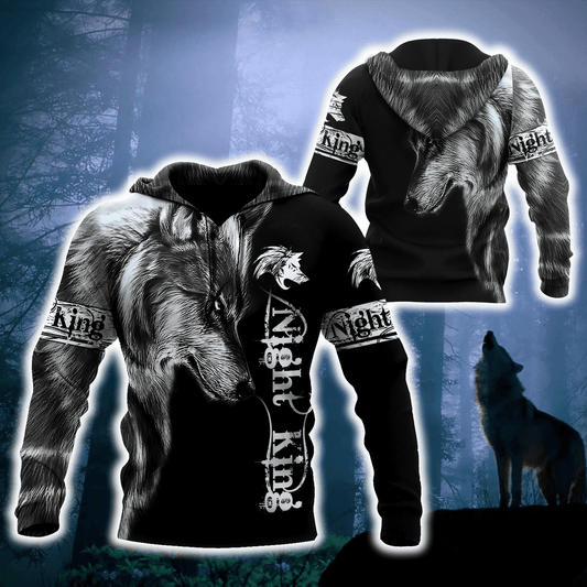Night King Wolf Black Awesome Unisex 3d Hoodie