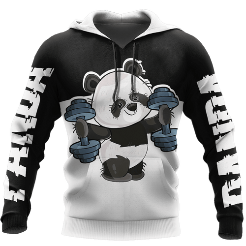 Gymmer Panda Black Cute Unisex 3d Hoodie
