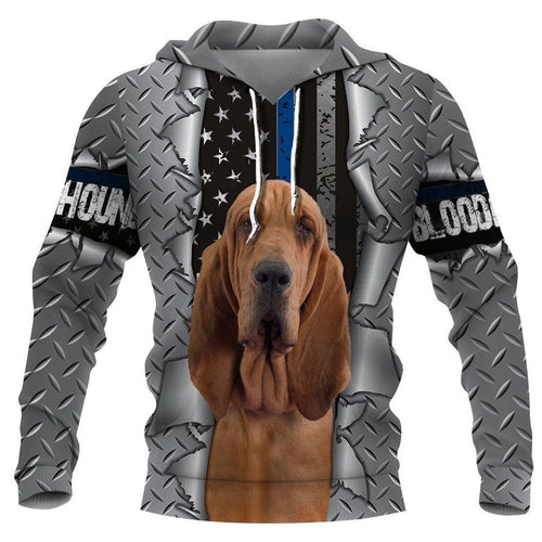 Bloodhound K Police Dog Grey Best Design Unisex 3d Hoodie