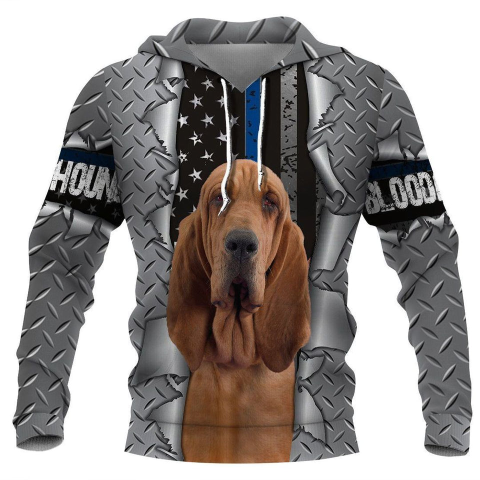 Bloodhound K Police Dog Grey Best Design Unisex 3d Hoodie