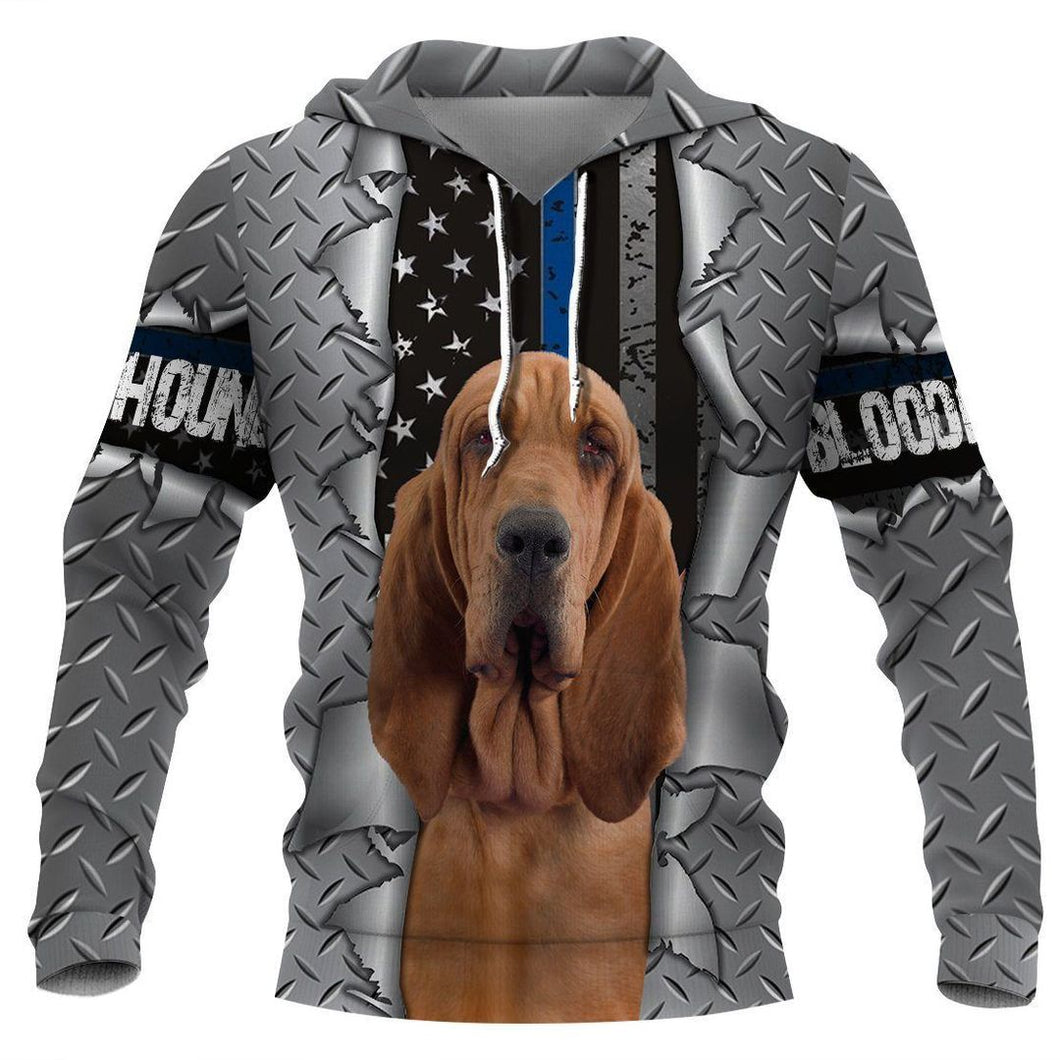 Bloodhound K Police Dog Grey Best Design Unisex 3d Hoodie