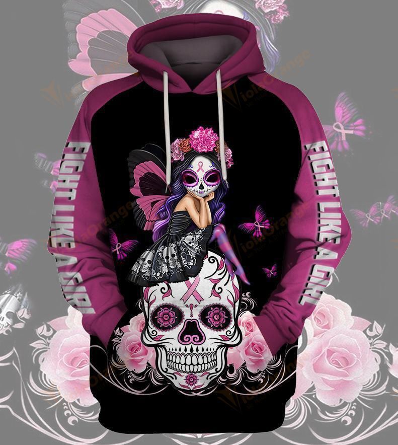 Fight Like A Girl Sugar Skull Unisex 3d Hoodie