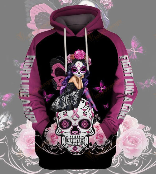 Fight Like A Girl Sugar Skull Unisex 3d Hoodie