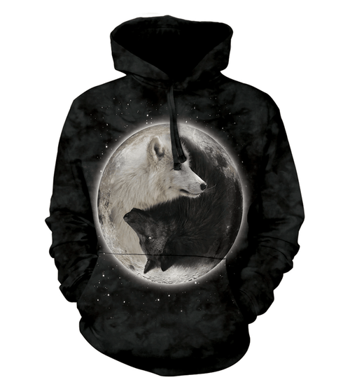 Black And White Wolf Love Pullover Unisex 3d Hoodie