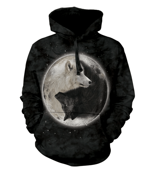 Black And White Wolf Love Pullover Unisex 3d Hoodie