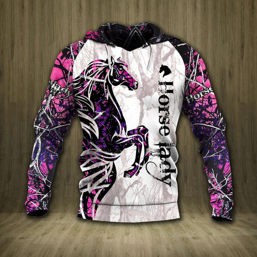 Horse Muddy Girl Unisex 3d Hoodie All Over Print