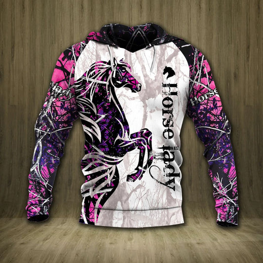 Horse Muddy Girl Unisex 3d Hoodie All Over Print