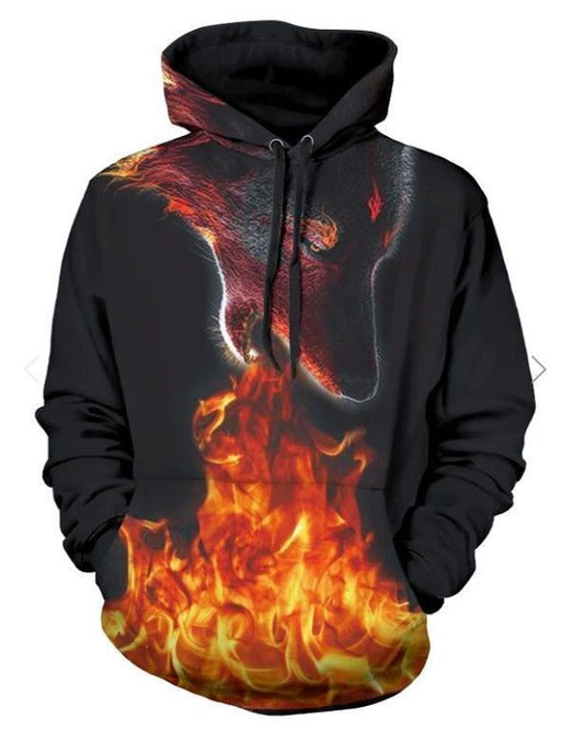 Wolf Fire Unisex 3d Hoodie All Over Print