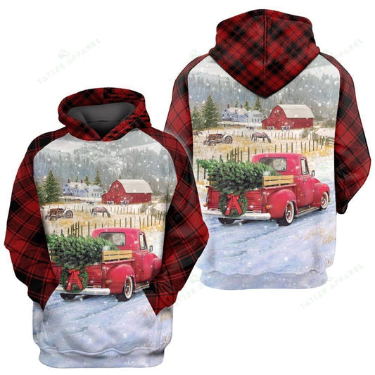 Red Truck Christmas Unisex 3d Hoodie