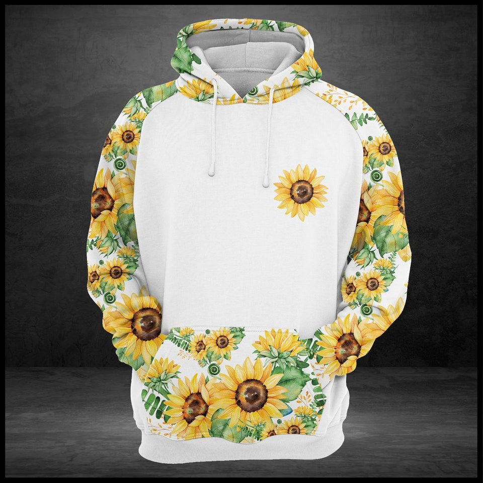 Bee Happy Sunflower Unisex 3d Hoodie