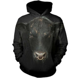 Farmer Black Cow Unisex 3d Hoodie